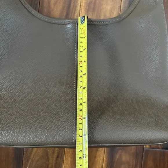 Women's Brown Tote Purse Handbag Faux Leather w/ Makeup Cosmetics Bag - Picture 14 of 16